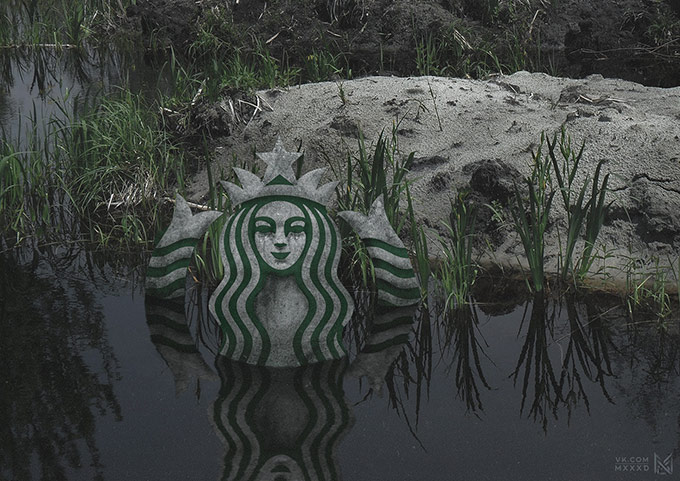 starbucks brand logo in real life