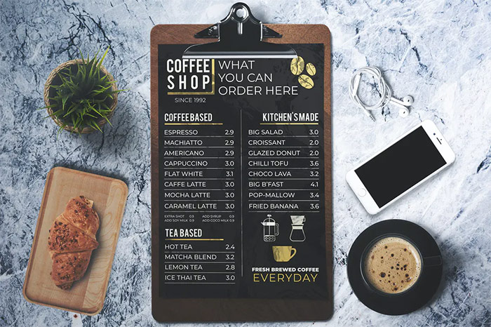 Coffee Shop Menu