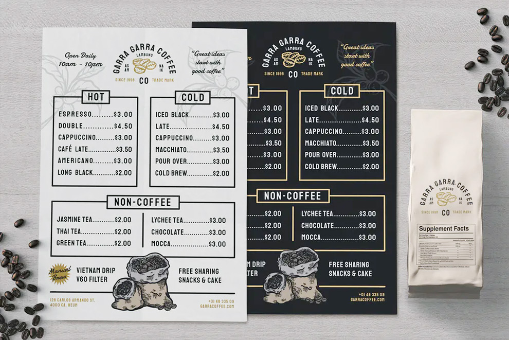 12 Customizable Coffee Shop Menu Templates