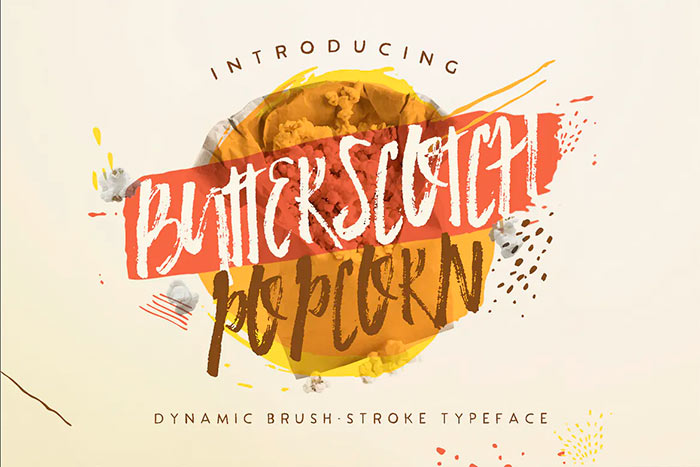 Butterscotch Popcorn best brush stroke fonts