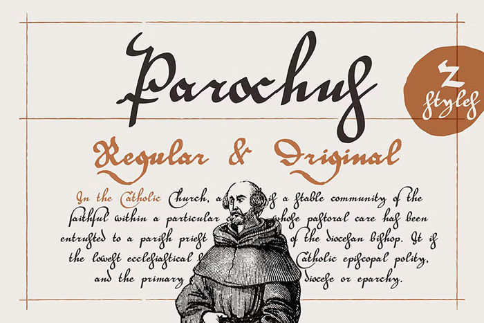 Parochus medieval script font family