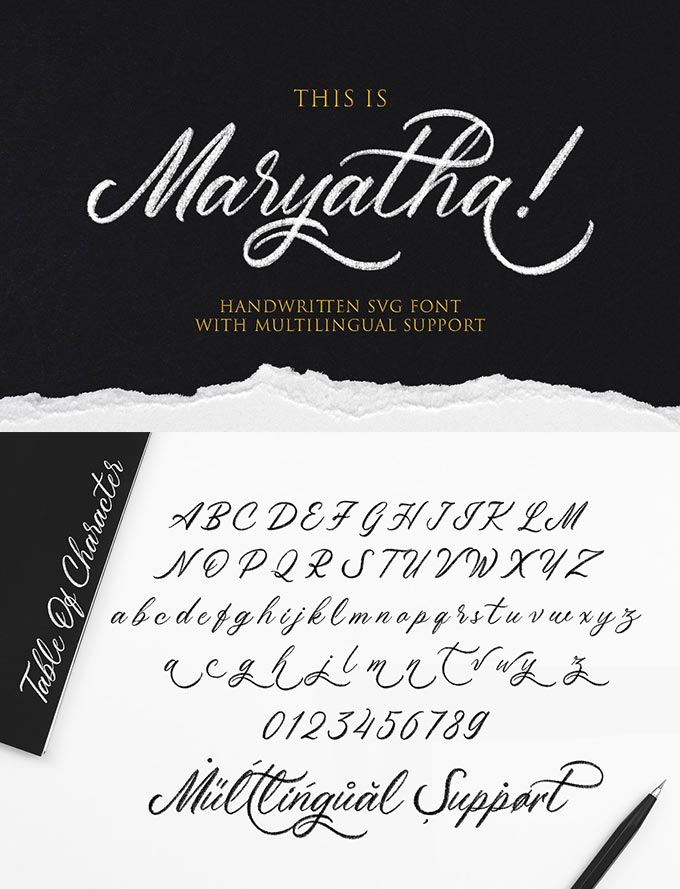 Best chalkboard font - Maryatha