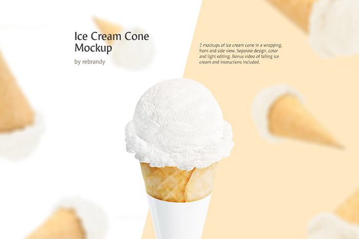 Ice Cream Cone Mockup