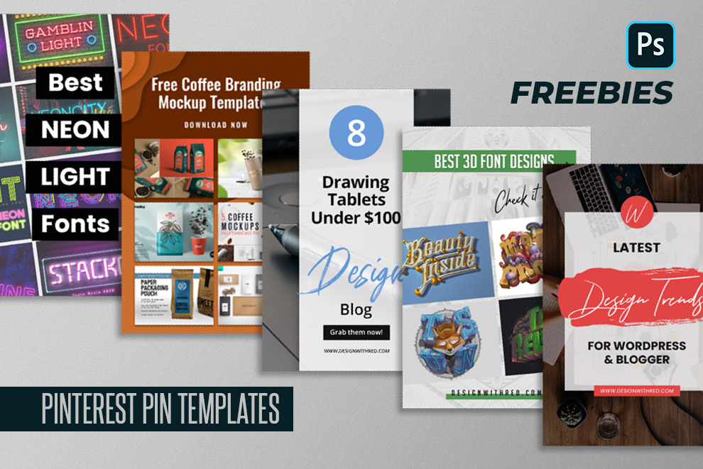 5 Free PSD Pinterest Pin Templates