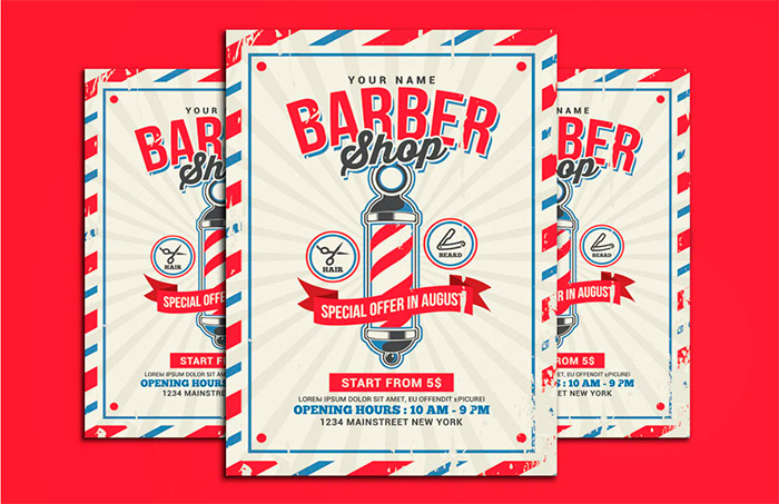 Light Grunge Barber Shop Flyer