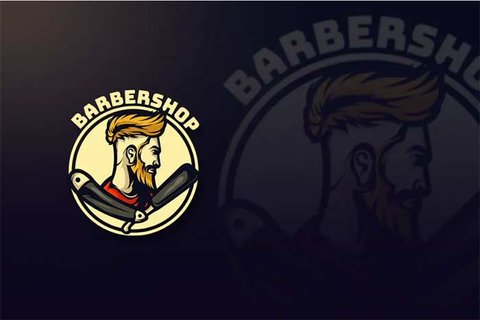 BARBERSHOP MASCOT LOGO TEMPLATE