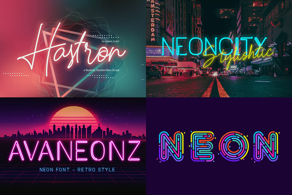 23 Luminous Neon Sign Fonts to Light Up Your Design