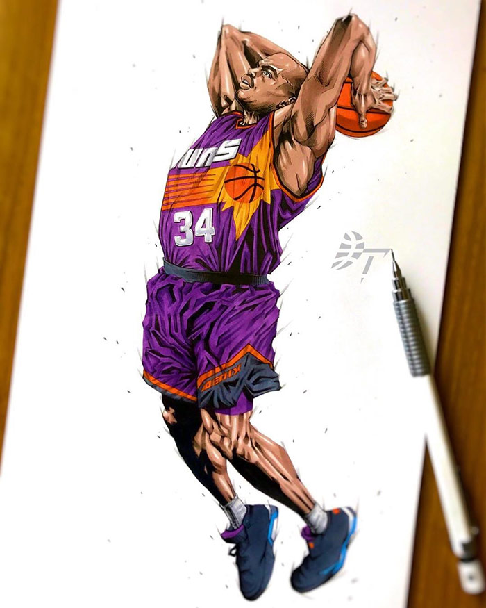 Charles Barkley by japanese cartoonist Dai Tamura